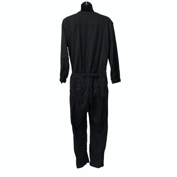 BA&SH Paros Black Tencel 3/4 Sleeve Jumpsuit Women's size 2 - Picture 8 of 9